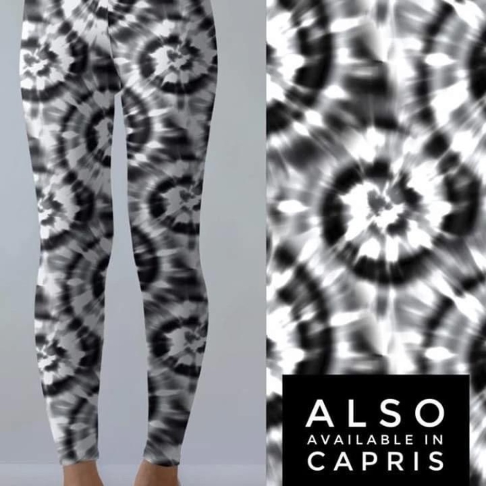CAPRI black/white tie dye leggings - new!